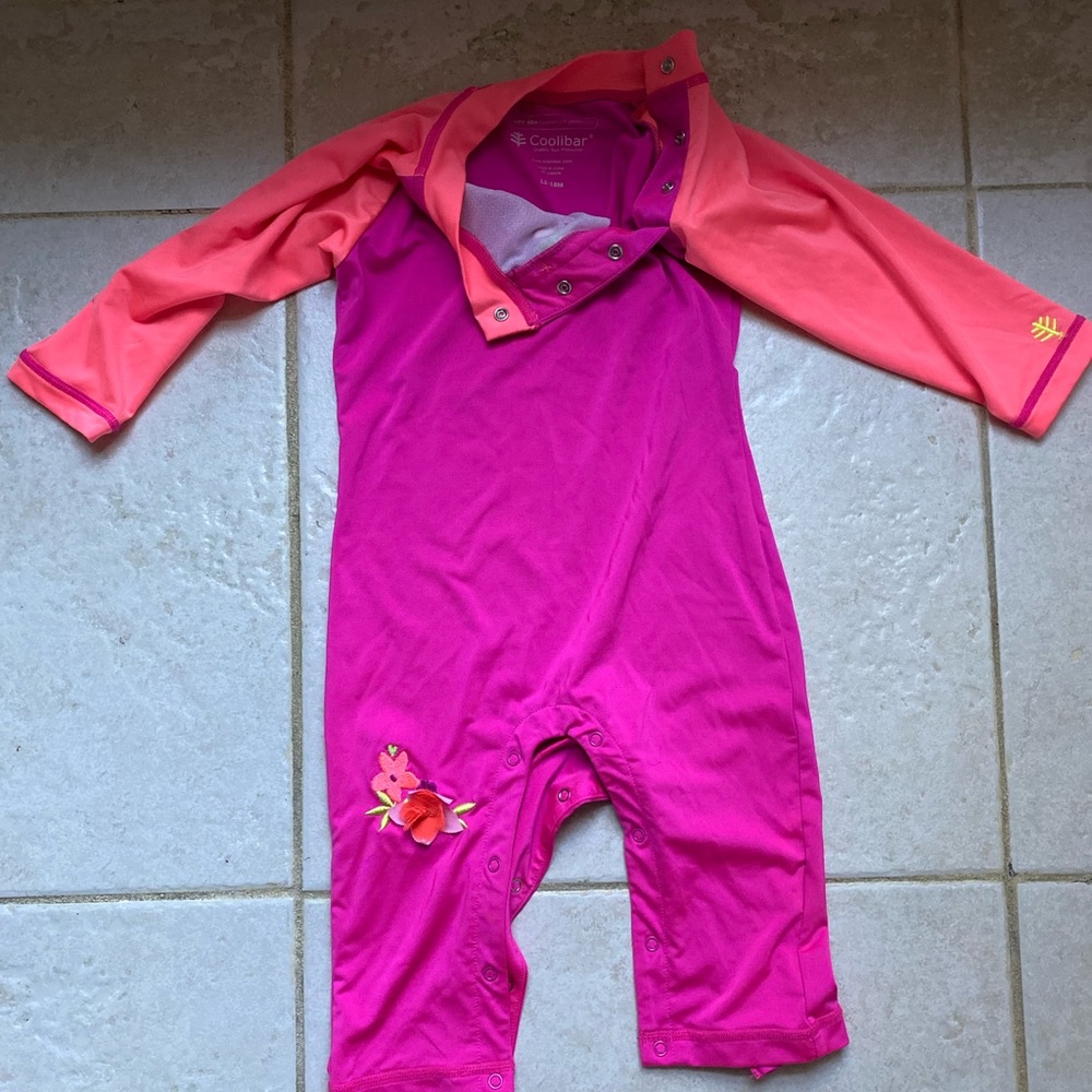 Coolibar UPF 50+ Baby Beach One Piece Swimsuit Size 12-18 Months